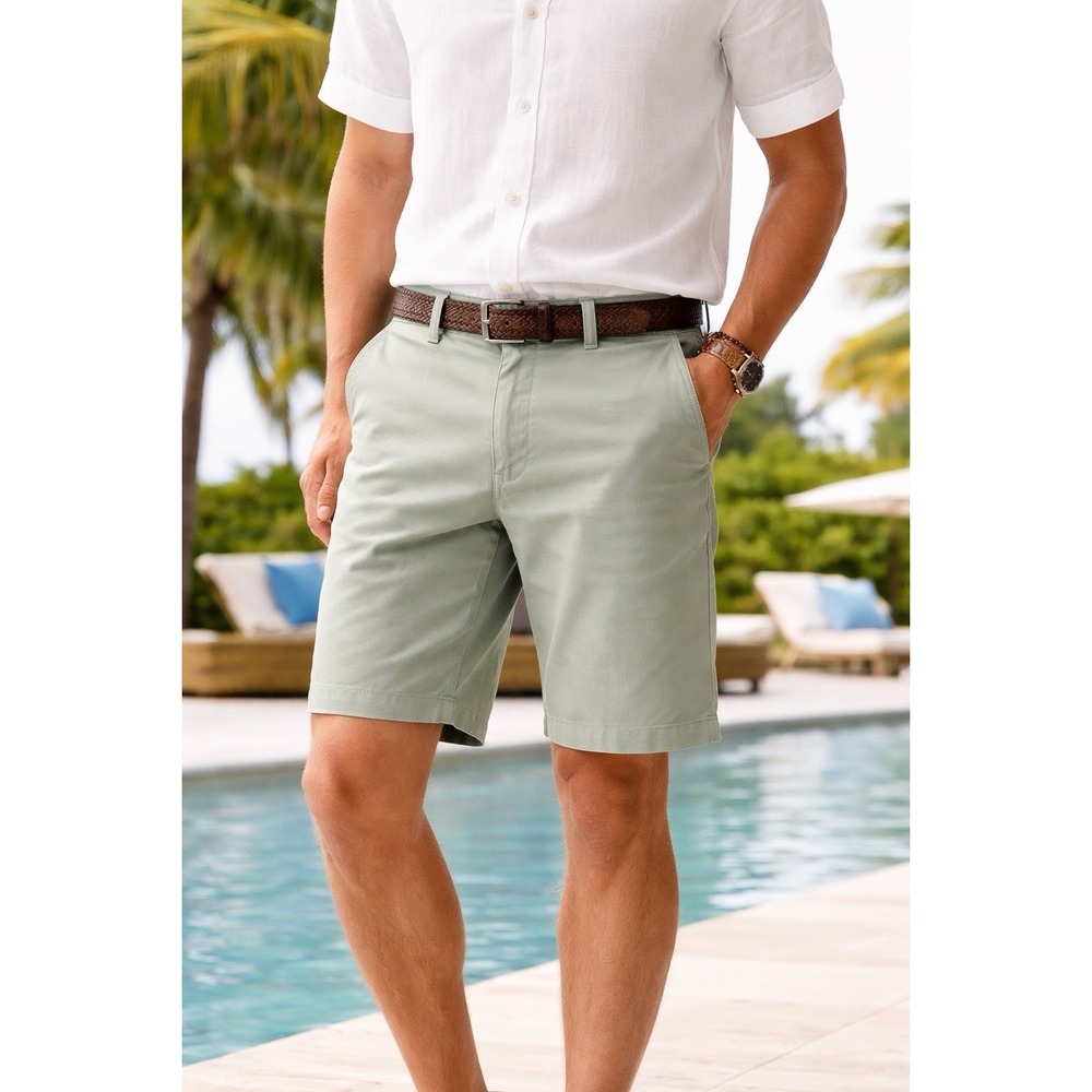 J.Crew Men's Chino Shorts‎ Sage Green Resort Casual Preppy vacation beach Sz 30